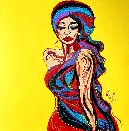 NÁČELNICE 2025 / 60x60 cm akryl na plátně