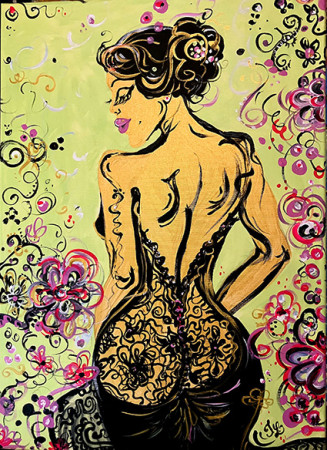 PISTÁCIOVÁ 2024 / 50x70 cm, akryl na plátně